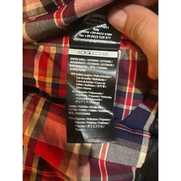 Alpine Stars Buffalo Leather Crazy Eight Padded Motorcycle Jacket - Picture 10 of 10